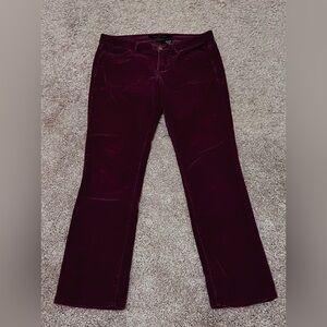 Calvin Klein Corduroy Pants (Straight Leg) - Size 4 in Wine Color
